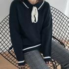 Knitted Mock-neck Loose-fit Sweater
