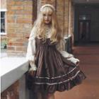 Long-sleeve Mock Two-piece A-line Dress