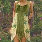 Sleeveless Floral Print Paneled Open-back Mini Dress