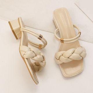 Peep-toe Chunky-heel Shoes