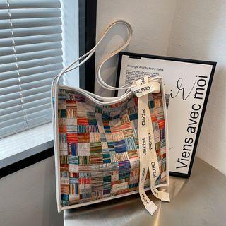 Print Shoulder Bag Blue & Orange & Off-white - One Size