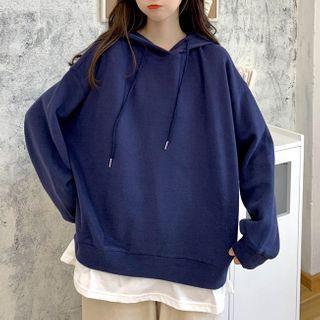 Mock Two-piece Color-block Hoodie