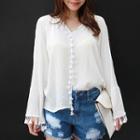 Tasseled Bell-sleeve Blouse
