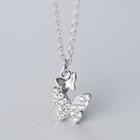 925 Sterling Silver Butterfly Pendant Necklace S925 Silver - As Shown In Figure - One Size