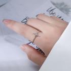 Cross Rhinestone Sterling Silver Ring