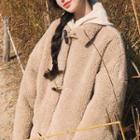 Toggle-button Fleece Coat As Shown In Figure - One Size