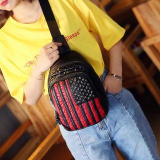 Studded Faux-leather Sling Bag
