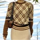Argyle Sweater Argyle - Khaki & Brown - One Size
