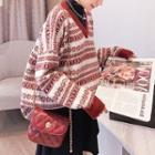 Mock-two-piece Patterned Sweater