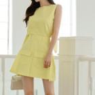 Sleeveless Cutout-back A-line Mini Dress