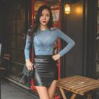 Mock Two-piece Slim-fit Top