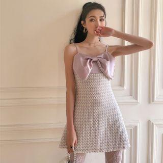Spaghetti Strap Bow Front Dress