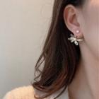 Faux Crystal Flower Dangle Earring 1 Pair - One Size