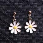 Alloy Flower Dangle Earring 1 Pair - White & Yellow - One Size