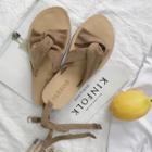 Faux-suede Ankle-strap Flat Sandals