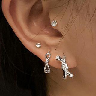 Rhinestone Knot Hoop Earring