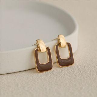 Rectangle Glaze Alloy Dangle Earring