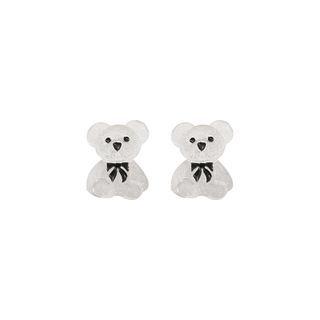 Bear Resin Earring 01 - Transparent - One Size