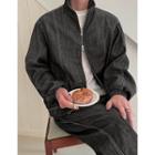 Reversible-zip Stitched Denim Jacket