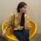 Long-sleeve Cargo T-shirt Yellow - One Size