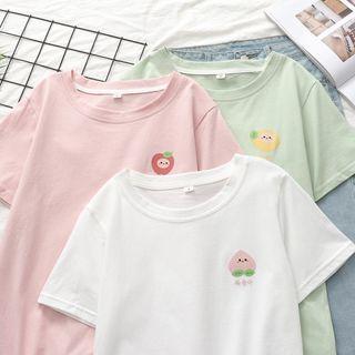 Cartoon Fruit Print Short-sleeve T-shirt