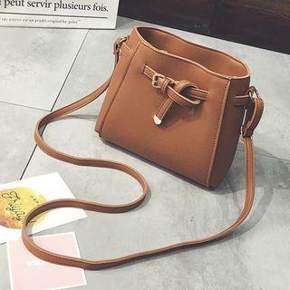 Knot Faux Leather Crossbody Bag