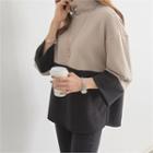 High-neck Two-tone Boxy-fit Top