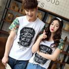 Couple Matching Print Short-sleeve T-shirt
