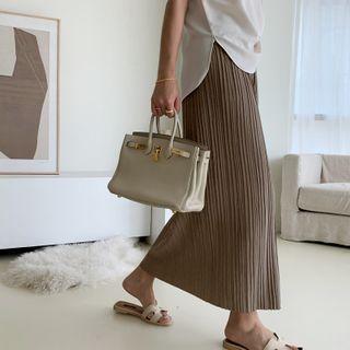 Crystal-pleat H-line Maxi Skirt