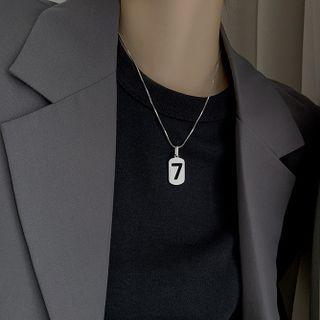 Couple Matching Number Pendant Necklace As Shown In Figure - One Size