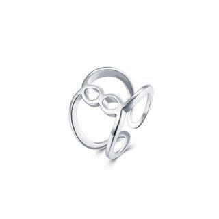 Fashion Simple Line Adjustable Split Ring Silver - One Size