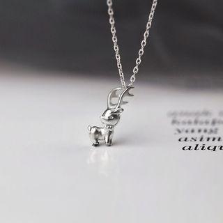 Deer Pendant Necklace Silver - One Size