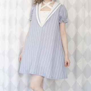 Short-sleeve A-line Dress / Ruffle-hem Camisole