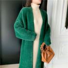 Long Open-front Faux Fur Coat