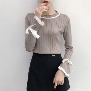 Tie-cuff Rib Knit Top