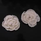 Beaded Flower Drop Earring 1 Pair - White - One Size