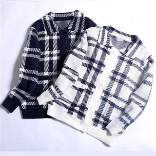 Plaid Collared Cardigan