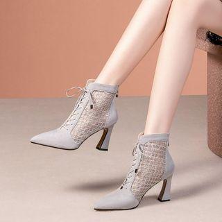 Genuine Leather Block-heel Short Boots