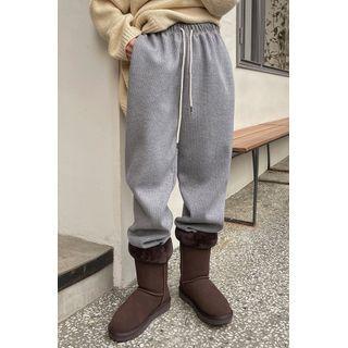 Drawstring Woolen Jogger Pants