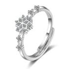 Rhinestone Snowflake Open Ring As Shown In Figure - One Size