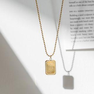 Tag Pendant Stainless Steel Necklace
