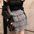 High-waist Tiered Mini Skirt