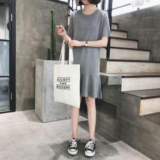 Short-sleeve Ruffle Hem T-shirt Dress