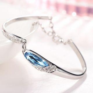 Faux Crystal Sterling Silver Bracelet Bracelet - Blue Faux Crystal - Silver - One Size