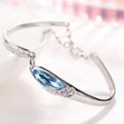 Faux Crystal Sterling Silver Bracelet Bracelet - Blue Faux Crystal - Silver - One Size