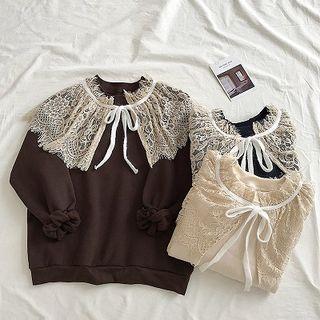 Lace Long-sleeve Loose-fit Pullover