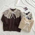 Lace Long-sleeve Loose-fit Pullover