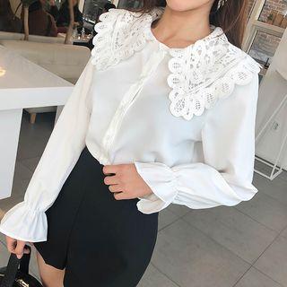 Lace-capelet Sleek Blouse