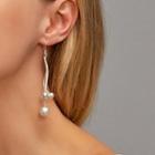 Alloy Bead Fringed Earring 01-5264 - 1 Pair - Silver - One Size
