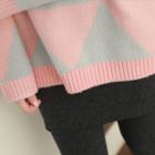 Crew-neck Geometric Pattern Sweater